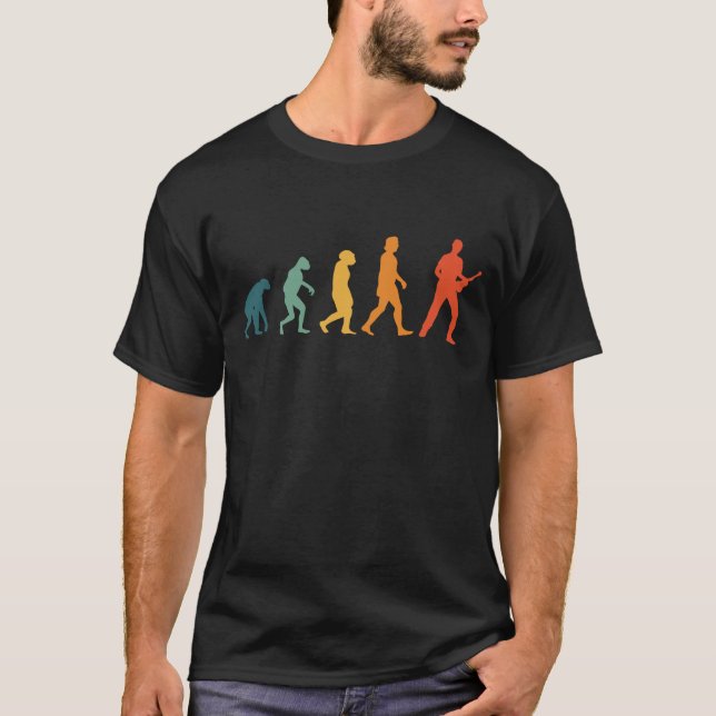 Ukulele Evolution Retro Player Uke T-Shirt (Front)