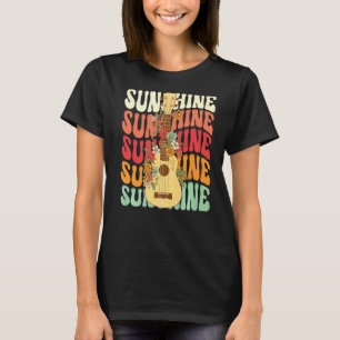 Ukulele Flower Sunshine Aloha Vintage Palm Trees H T-Shirt