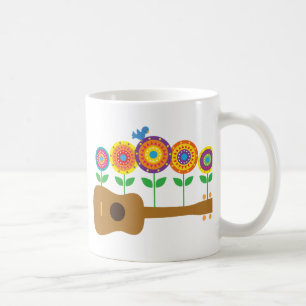 Ukulele Flowers Coffee Mug
