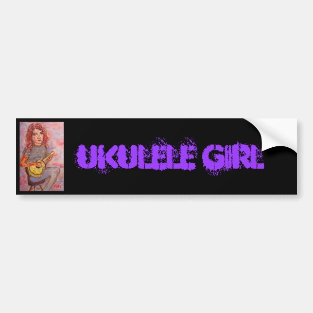 Ukulele Girl Bumper Sticker (Front)