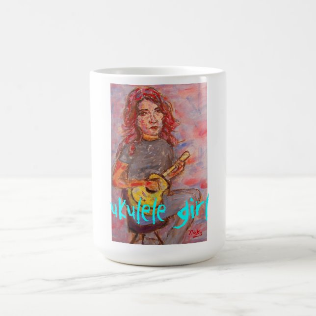 ukulele girl coffee mug (Center)
