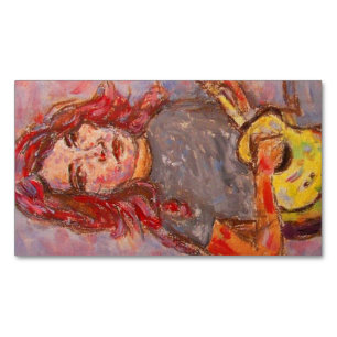 Ukulele Girl Magnetic Business Card