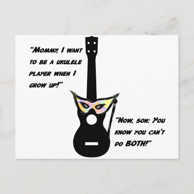 Ukulele Grown Up Humour Postcard (Front)