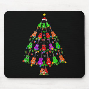 Ukulele Guitar Christmas Tree Funny Music Lover Mu Mouse Mat
