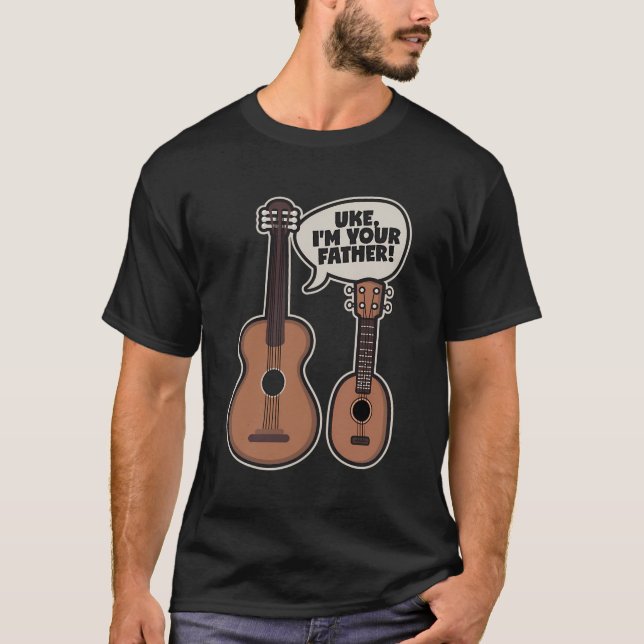 Ukulele Guitar Saying Uke I Am Your Father T-Shirt (Front)