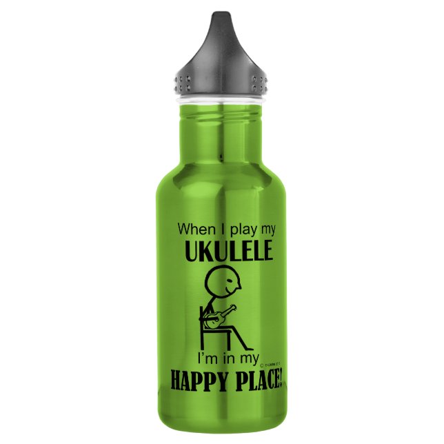 Ukulele Happy Place 532 Ml Water Bottle (Left)