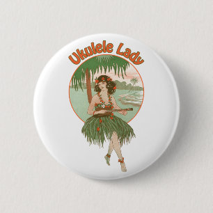 Ukulele Lady #1 Button