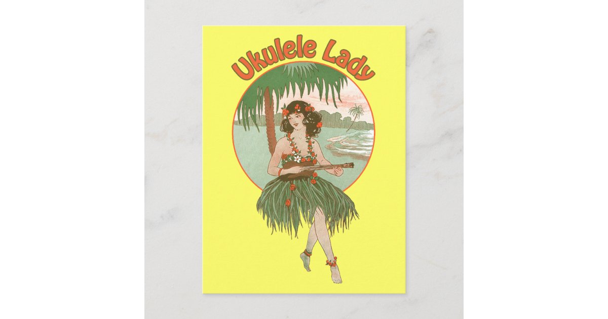 Ukulele Lady 1 Postcard Zazzle