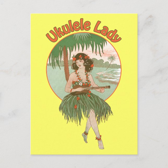 Ukulele Lady #1 Postcard (Front)