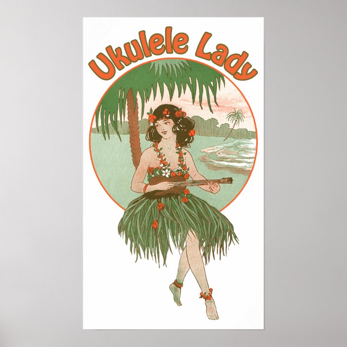 Ukulele Lady 1 Poster Zazzle.co.uk
