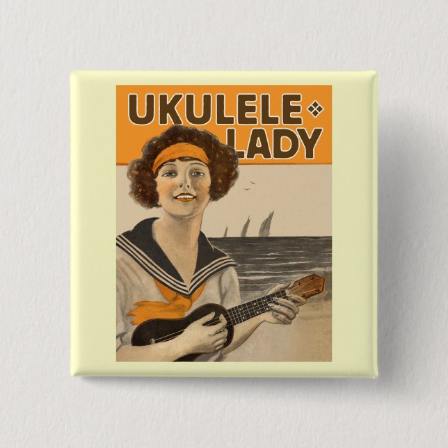 Ukulele Lady #2 Button (Front)