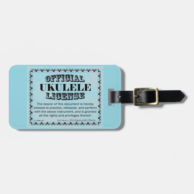 Ukulele License Luggage Tag (Front Horizontal)