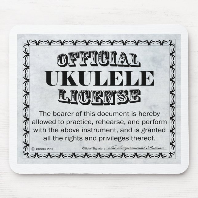 Ukulele License Mouse Mat (Front)