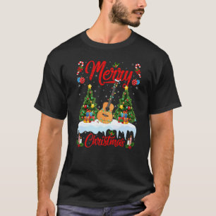 Ukulele Lights Xmas Tree Santa Ukulele Christmas T-Shirt