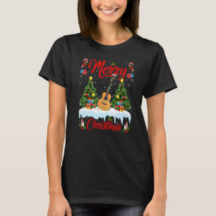Ukulele  Lights Xmas Tree Santa Ukulele Christmas T-Shirt