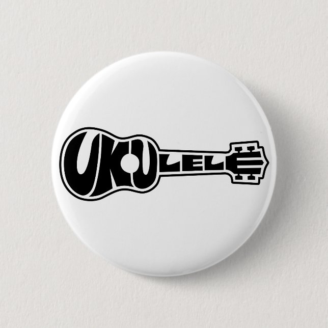 Ukulele Logo 6 Cm Round Badge (Front)