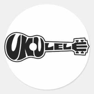 Ukulele Logo Classic Round Sticker