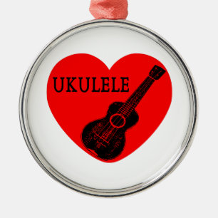 Ukulele Love Metal Tree Decoration