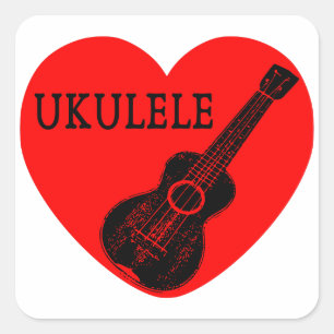 Ukulele Love Square Sticker