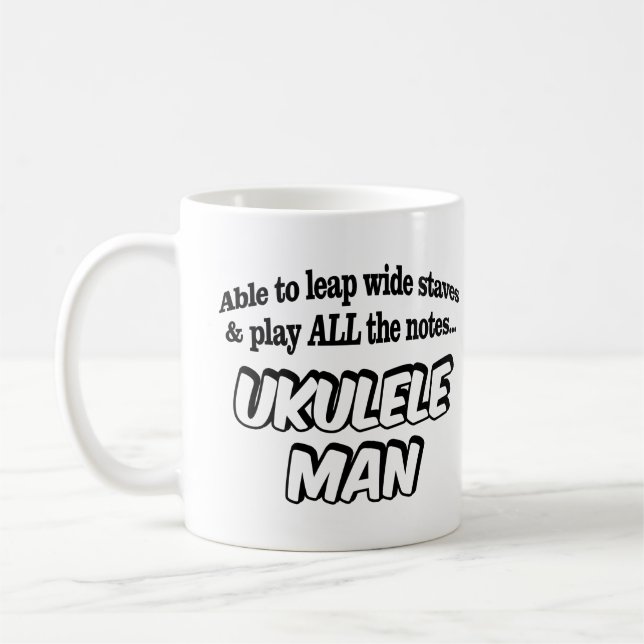 Ukulele Man - Music Superhero Coffee Mug (Left)