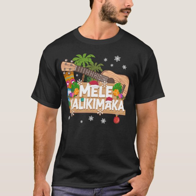 Ukulele Mele Kalikimaka Christmas T-Shirt (Front)
