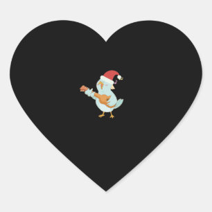Ukulele Merry Christmas   Heart Sticker