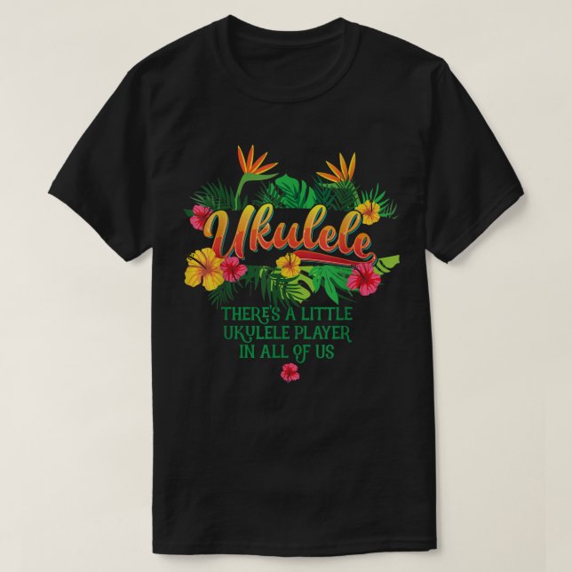 Ukulele Music Tee, Hawaiian For Men and Women, Lov T-Shirt (Design Front)