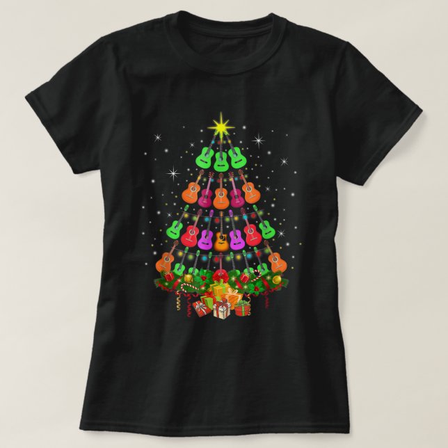 Ukulele Music Uke Mele Kalikimaka Christmas Tree S T-Shirt (Design Front)