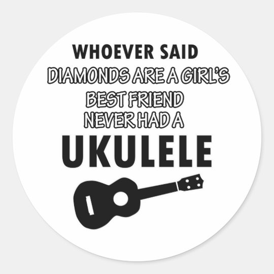 Ukulele musical instrument designs classic round sticker