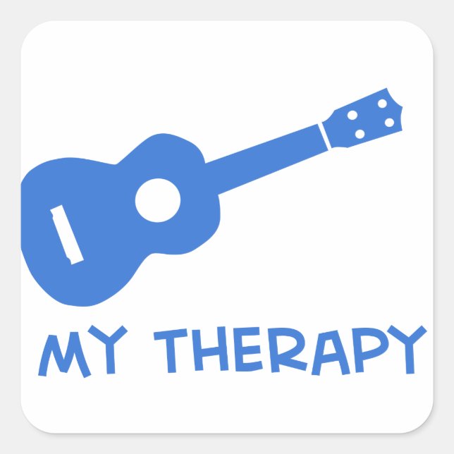 Ukulele my therapy square sticker (Front)