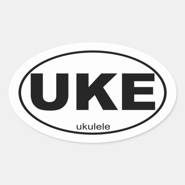 Ukulele Oval Sticker (Front)