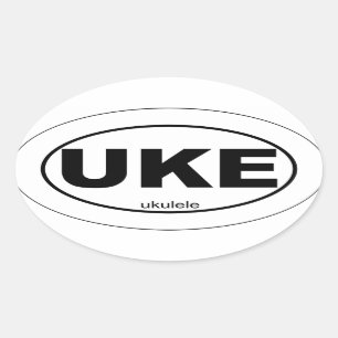 Ukulele Oval Sticker