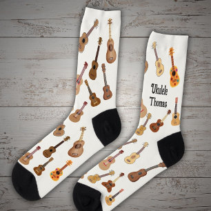 Ukulele Pattern with Name Socks