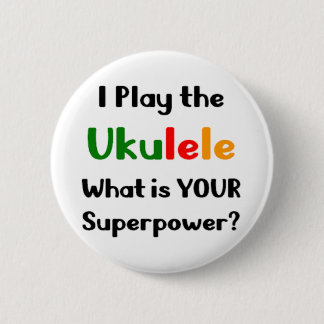 ukulele player 6 cm round badge