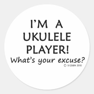 Ukulele Player Excuse Classic Round Sticker