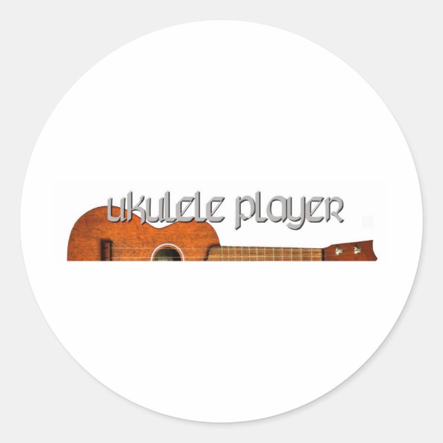 Ukulele Player Magazine Logo Classic Round Sticker (Front)