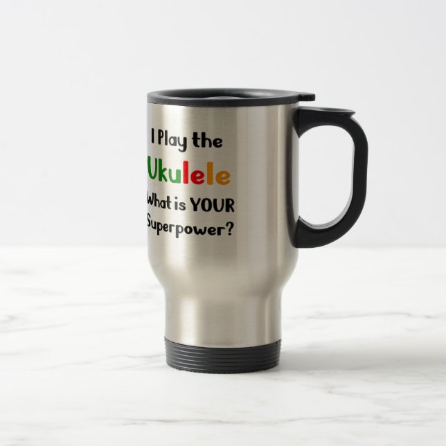 ukulele player travel mug (Right)