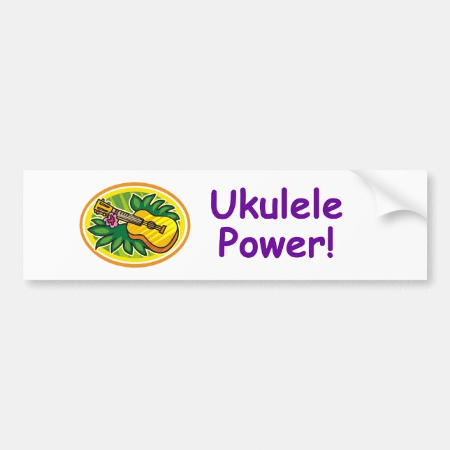 Ukulele Power! Bumper Sticker (Front)