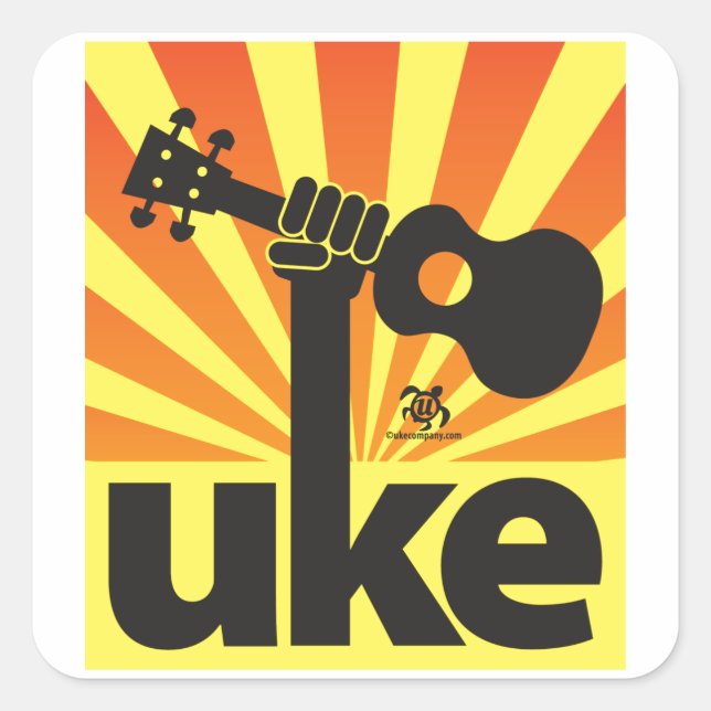 Ukulele Power Square Sticker (Front)