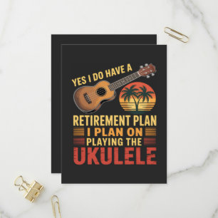 Ukulele Retirement Plan Funny Invitation Postcard