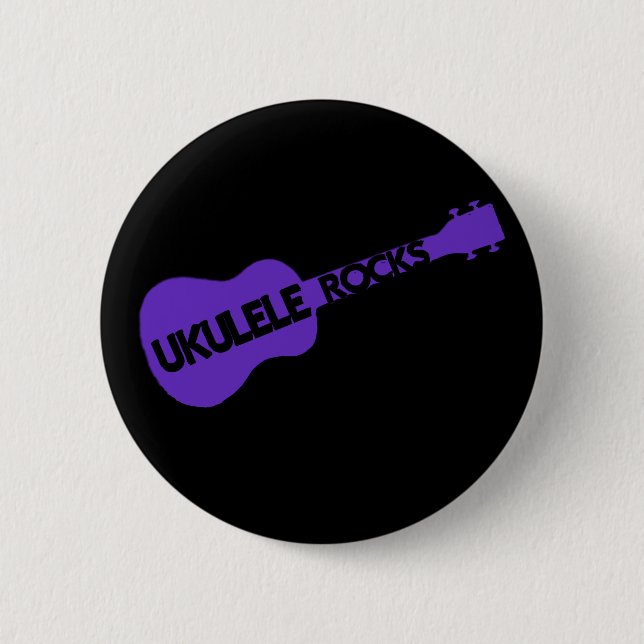 Ukulele Rocks 6 Cm Round Badge (Front)
