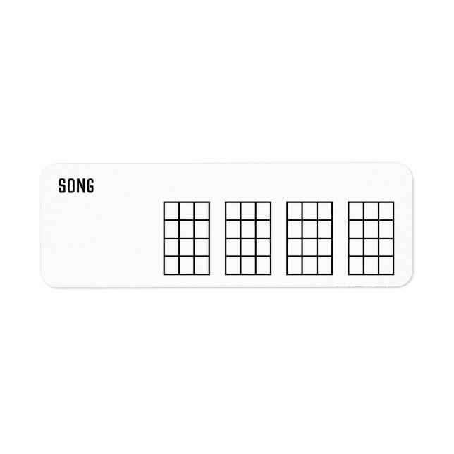 Ukulele Song Chord Chart 4 Frets Black Template (Front)