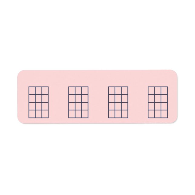 Ukulele Stickers Chord Chart 4 Frets Navy & Blush (Front)