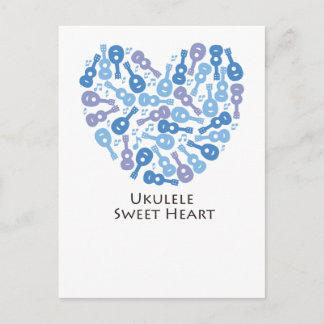 Ukulele Sweet Heart Postcard