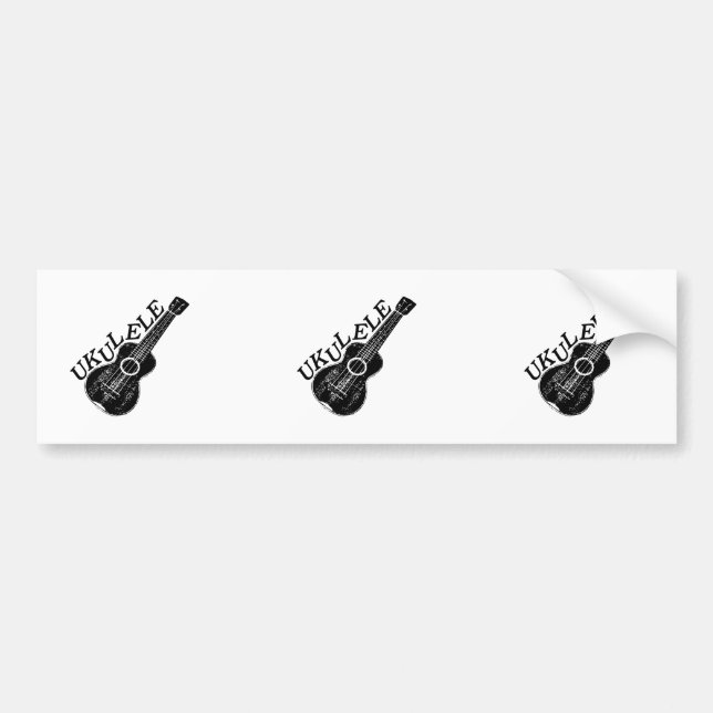Ukulele Text And Image Bumper Sticker (Front)