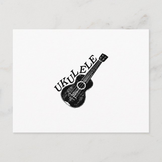 Ukulele Text And Image Postcard (Front)