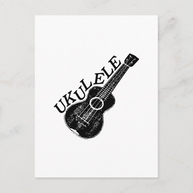 Ukulele Text And Image Postcard (Front)