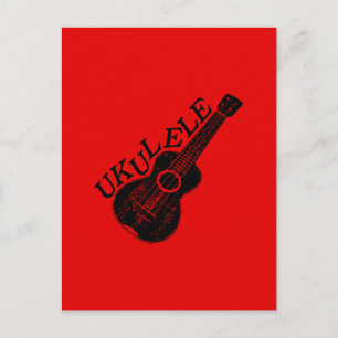 Ukulele Text And Image Postcard
