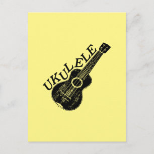 Ukulele Text And Image Postcard