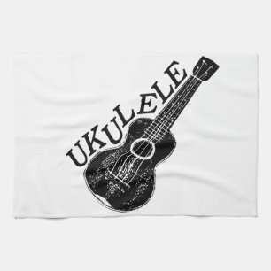 Ukulele Text And Image Tea Towel